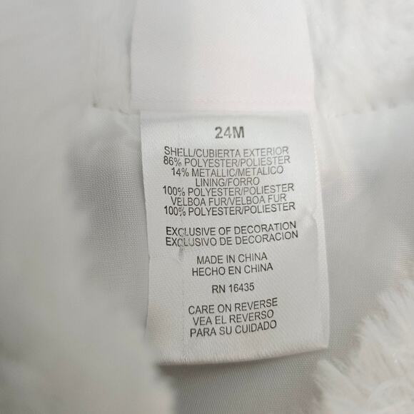 Nanette Lapore Bably White Silver Polka Dot Winter Jacket 24 Months - Picture 6 of 6